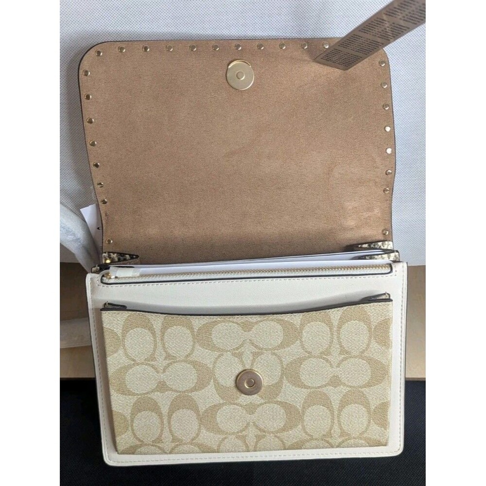 Coach Klare Crossbody - Light Khaki Multi, Snakeskin Embossed, NWT - Picture 6 of 8